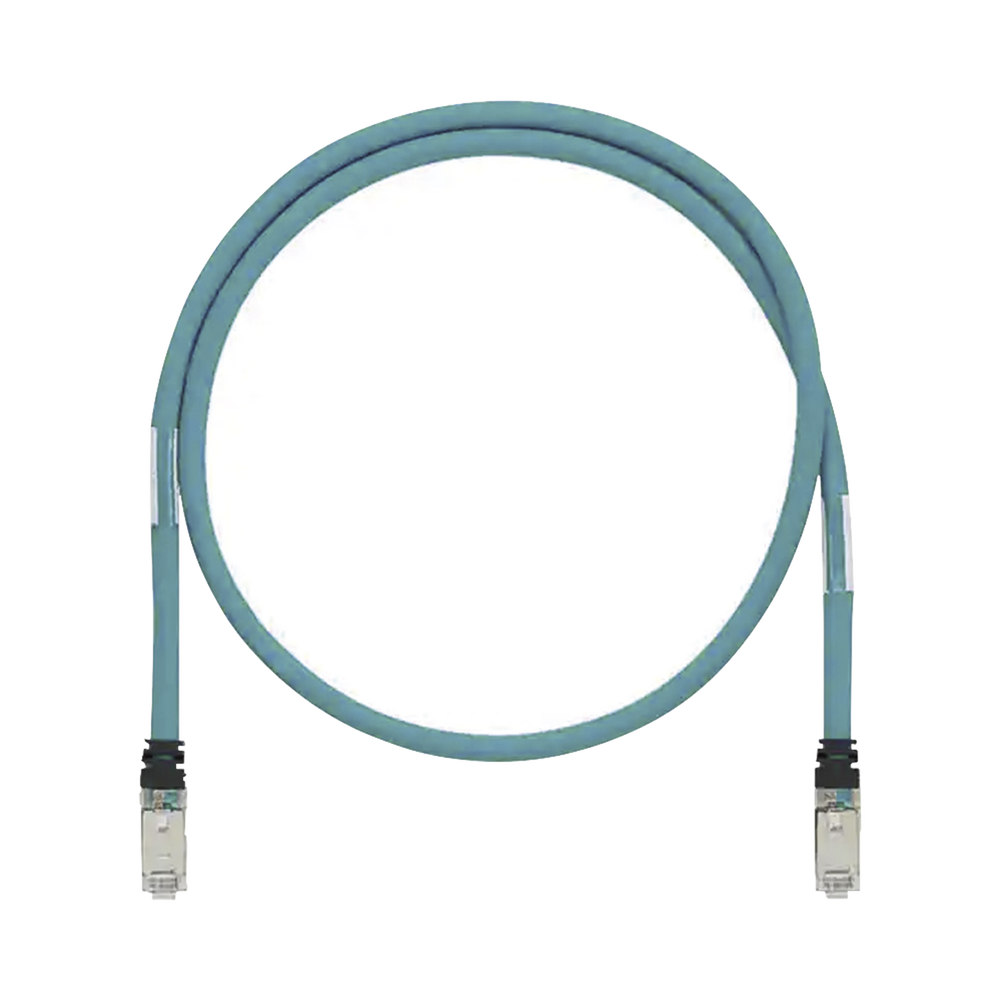 Patch Cord Cat6A de Grado Industrial 600V, Blindado SF/UTP, Calibre 26 AWG, Color Aqua, 2 Metros (6.56 Pies)