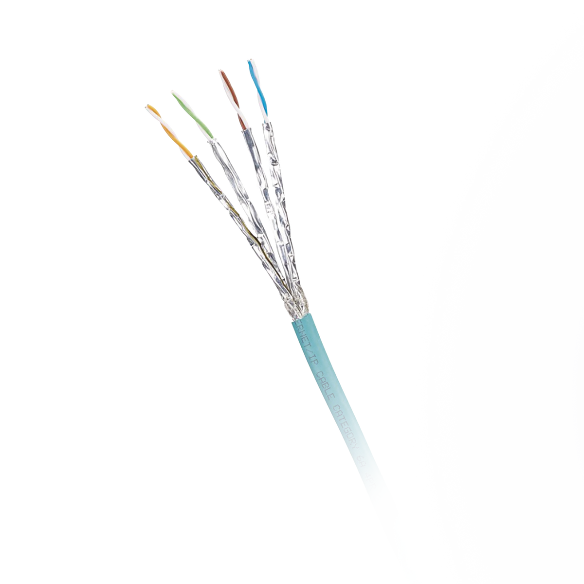 Bobina de Cable Blindado S/FTP Categor�a 6A, Uso Industrial con Resistencia al Aceite, Rayos UV y Abrasi�n, Multifilar (Flexible), Color Azul Cerceta, Bobina de 500 Metros (1640 Pies)