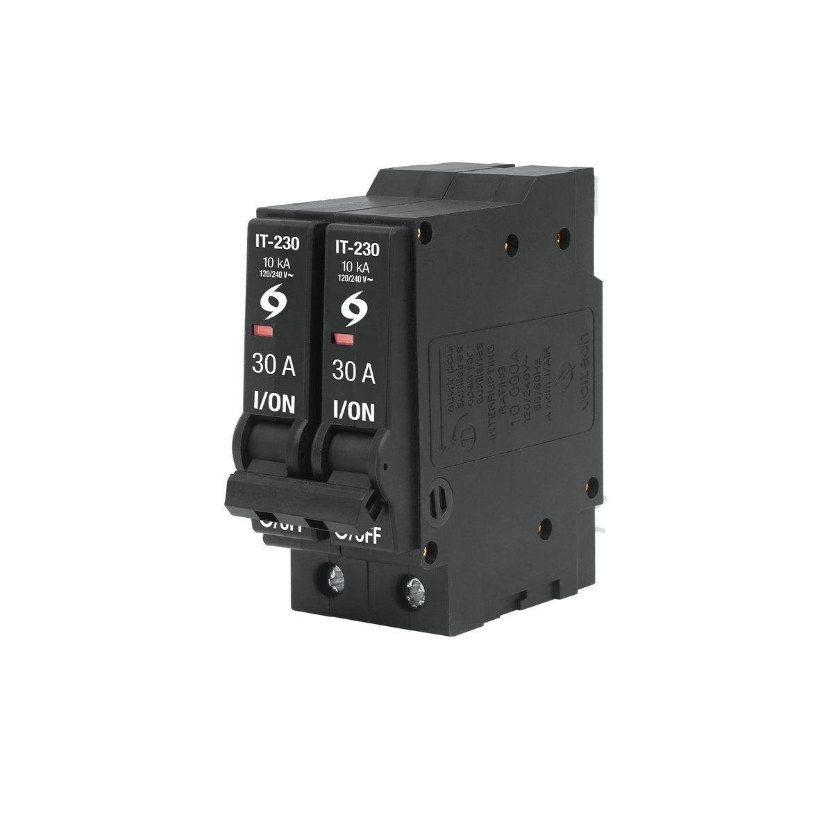 Interruptor de 2 polos 30A, enchufable, a granel, VOLTECK