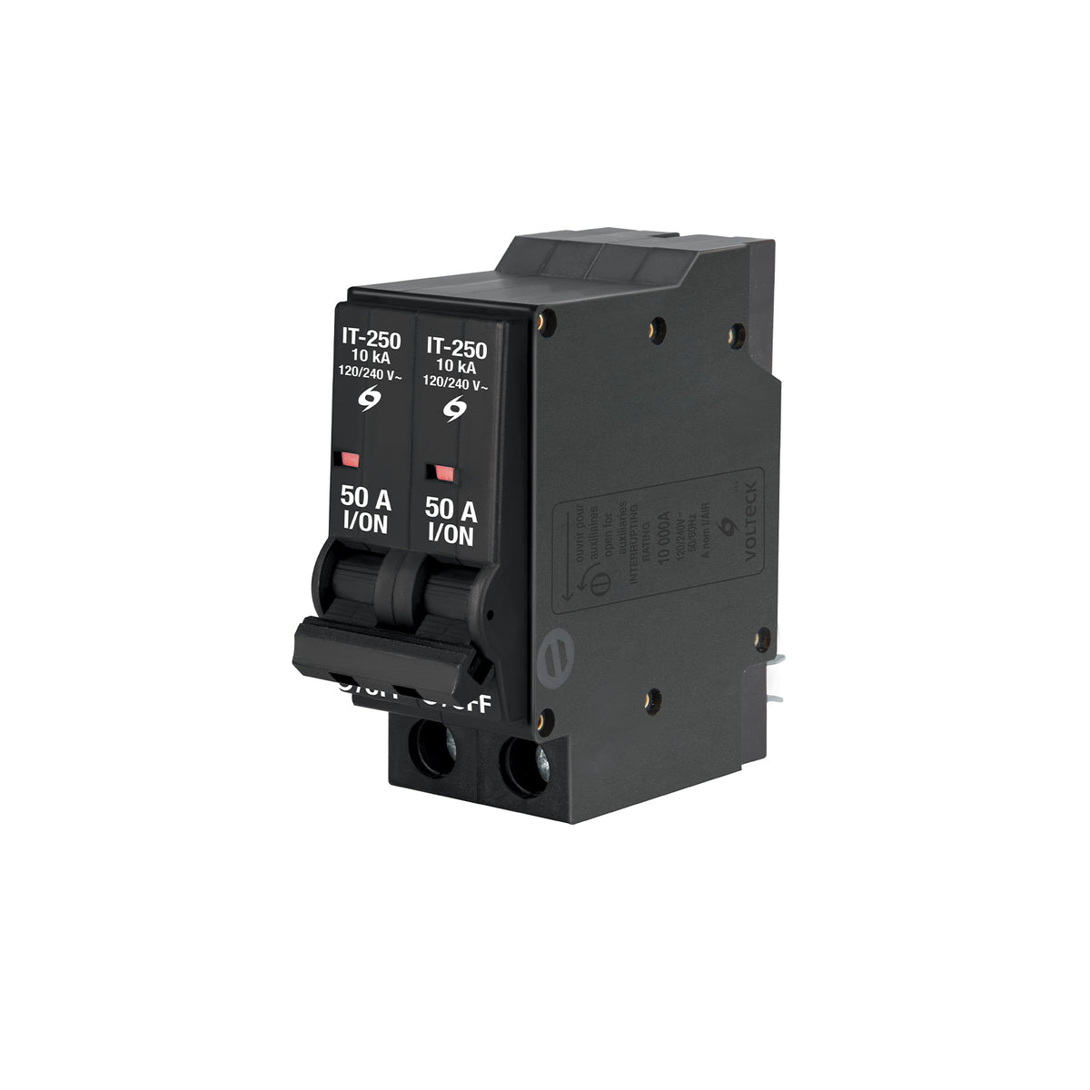 Interruptor de 2 polos 50A, enchufable, a granel, VOLTECK