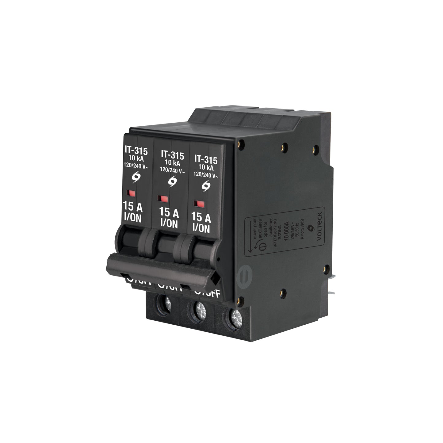 Interruptor de 3 polos 15A, enchufable, VOLTECK