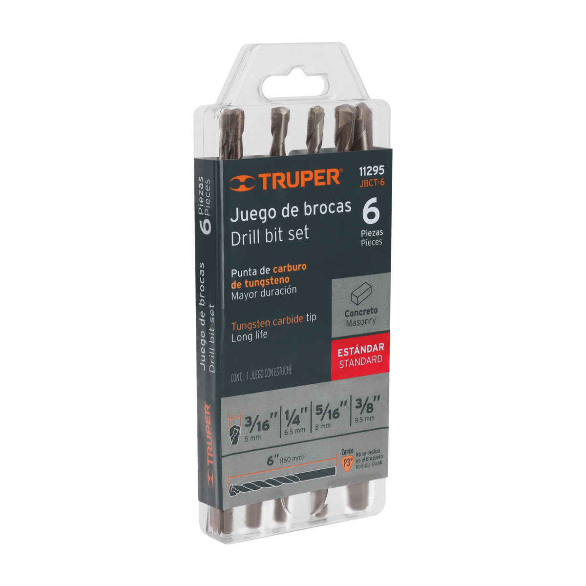 Juego de 6 brocas para concreto, TRUPER