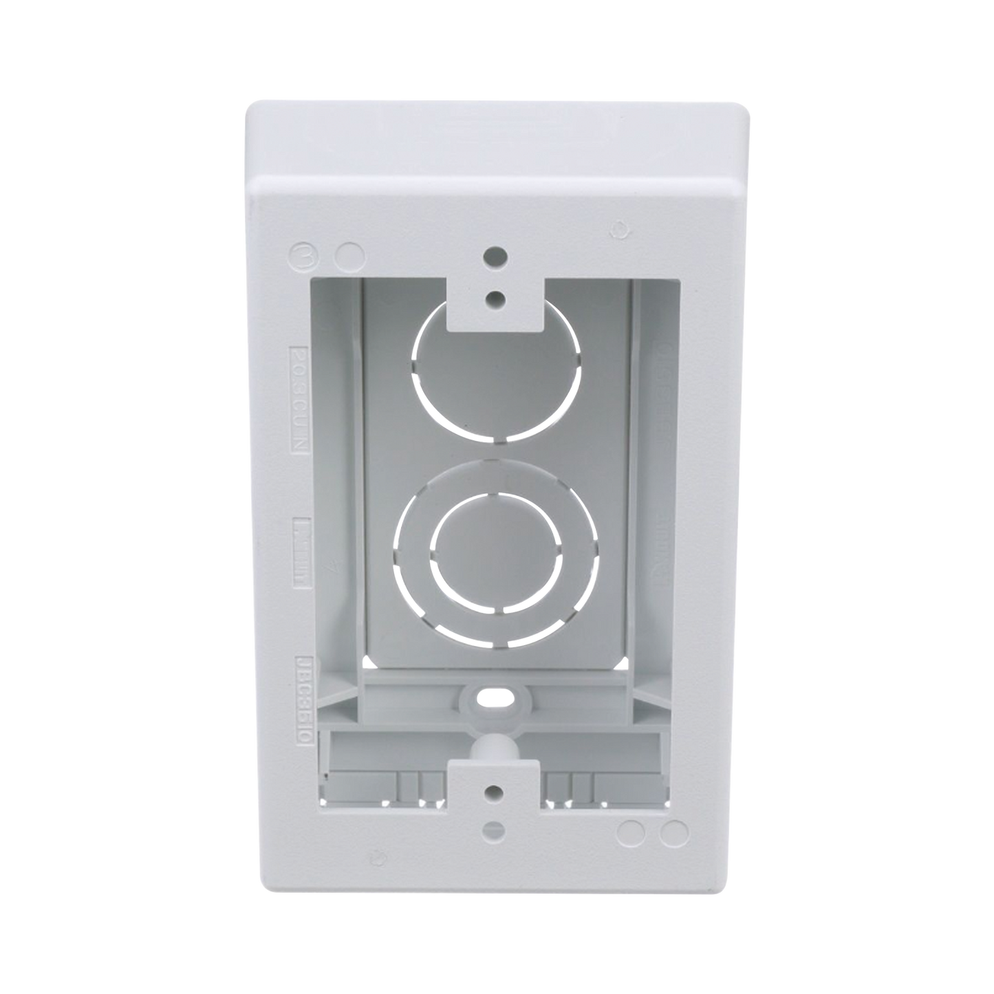 Caja de Pared Superficial, Uso Universal con Placas de Pared, con Cinta Adhesiva, Color Blanco