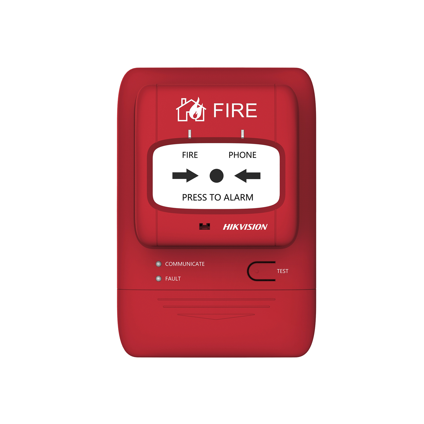 (HikFire) Botón Manual de Alarma contra Incendios / Comunicación LoRa / Indicador Multicolor / Reseteo con Llave / Instalación en Pared