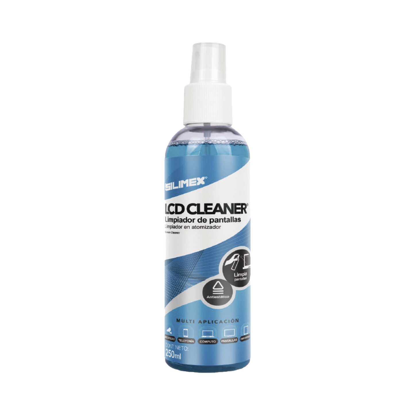 Limpiador de Pantallas, L�quido, Presentaci�n con Atomizador de 250 ml, para Superficies Externas como Laptops, Tablets, Smart TV's, Smart Phones
