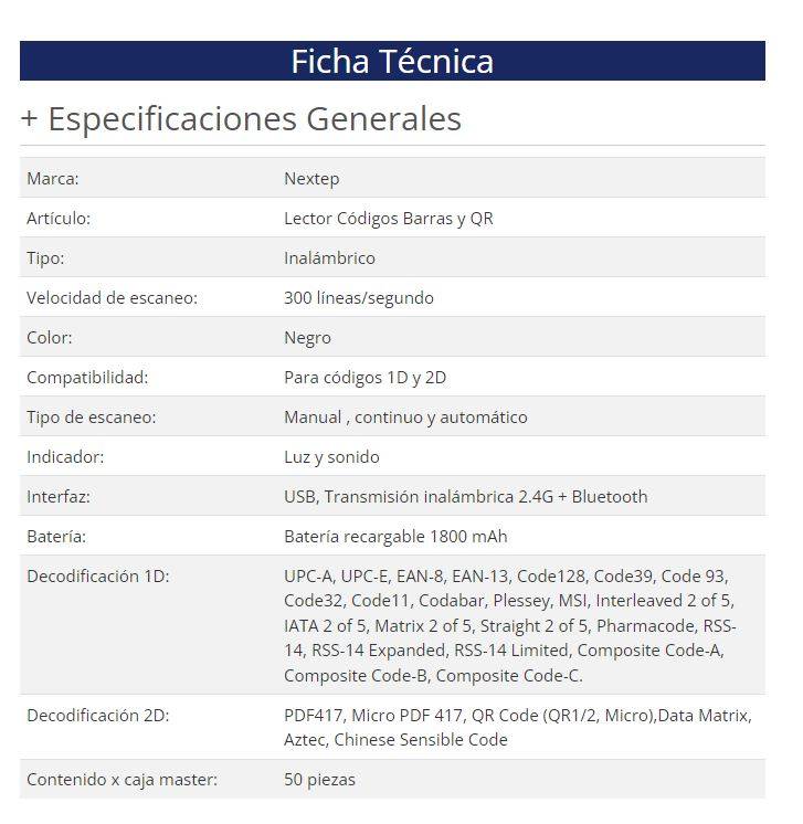 Lector de Códigos de Barra y QR Nextep NE-503I - Vista 3