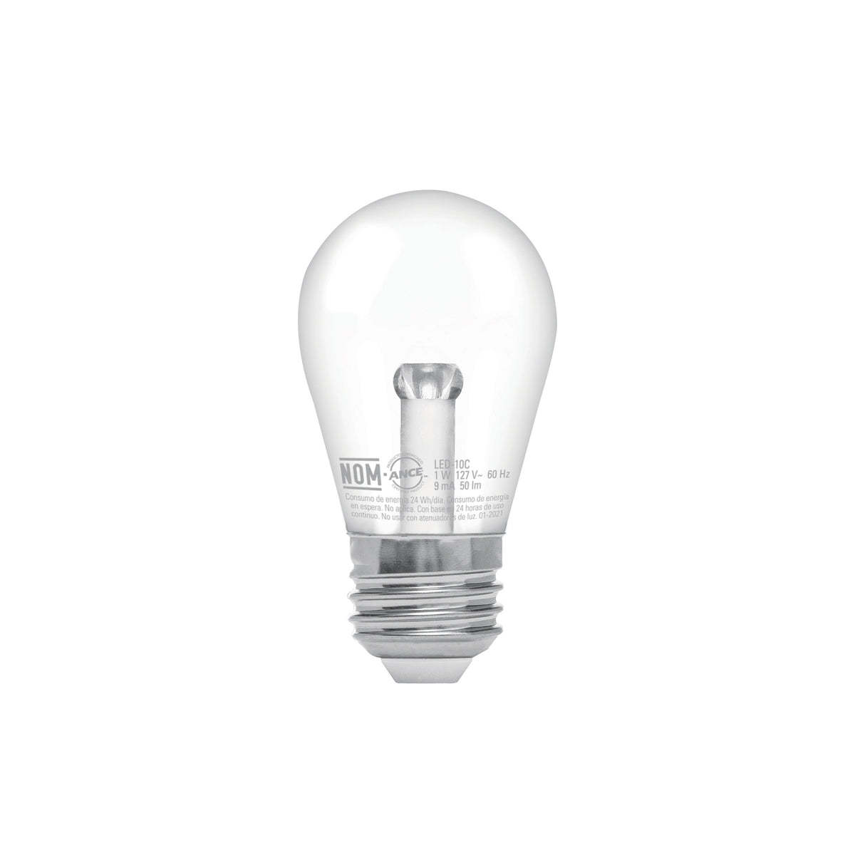 Lámpara LED S14 sin filamento 1 W luz cálida, caja, Volteck