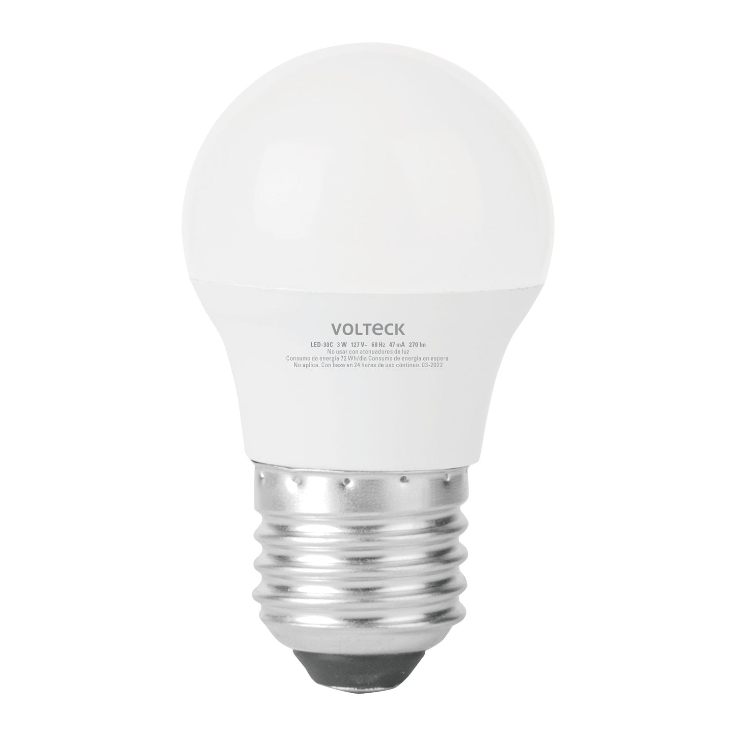Lámpara LED A19 3 W (equiv. 25 W) luz cálida blíster Volteck