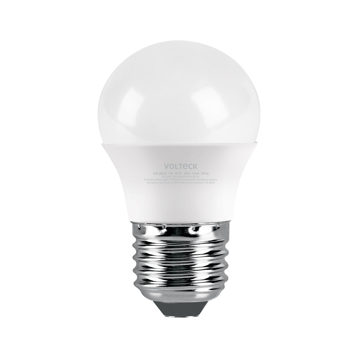 Lámpara LED G45 3 W (equiv. 25 W), luz cálida, caja, Volteck