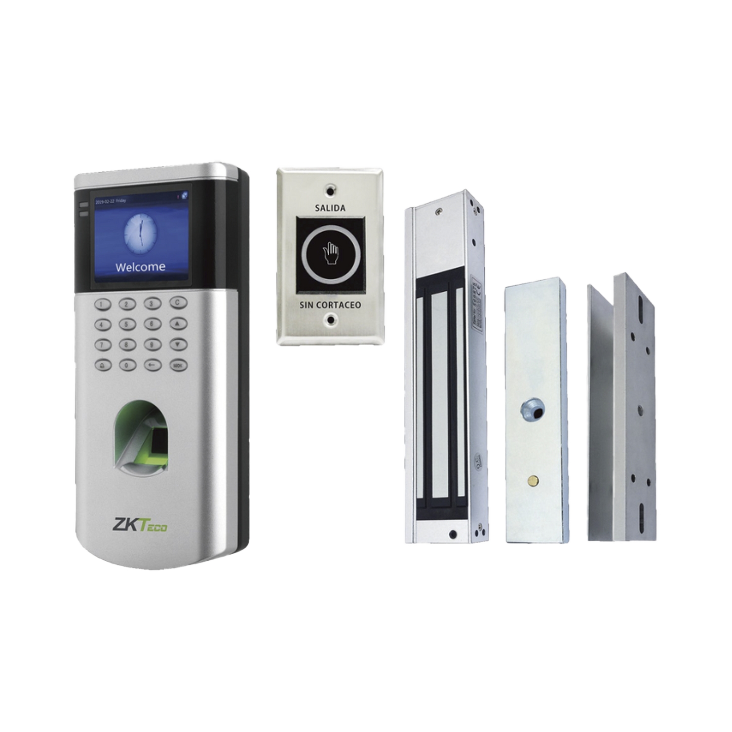 Kit Control de Acceso / Lector Huella y Tarjeta 125 kHz / 1,500 Huellas 5,000 Tarjetas / TCP/IP PUSH / Chapa Magn�tica