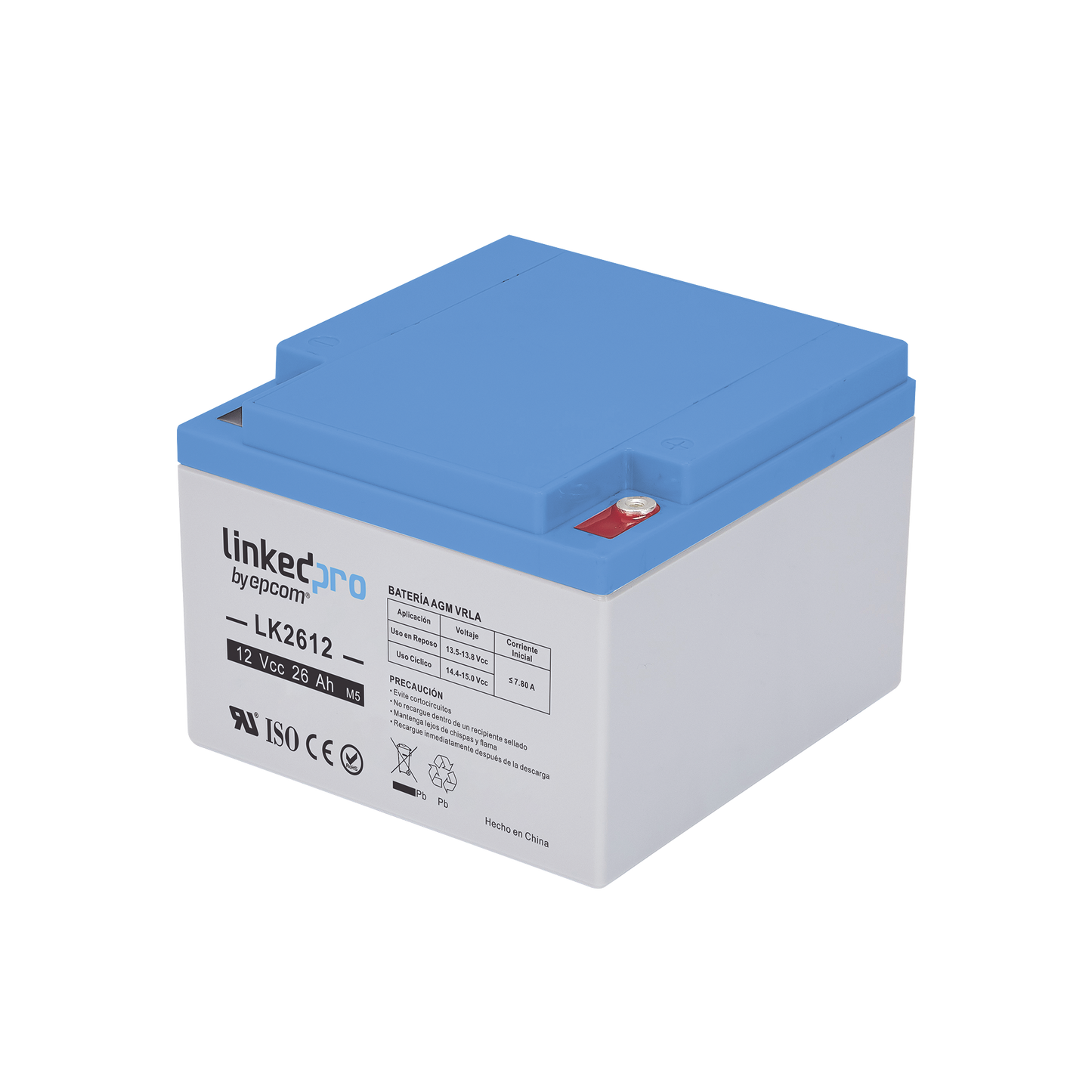 Batería de respaldo 12 V | 26 Ah AGM | Especial para Seguridad Electrónica | UPS | Sistemas de Emergencia | Vida útil 5 años | Terminales M5