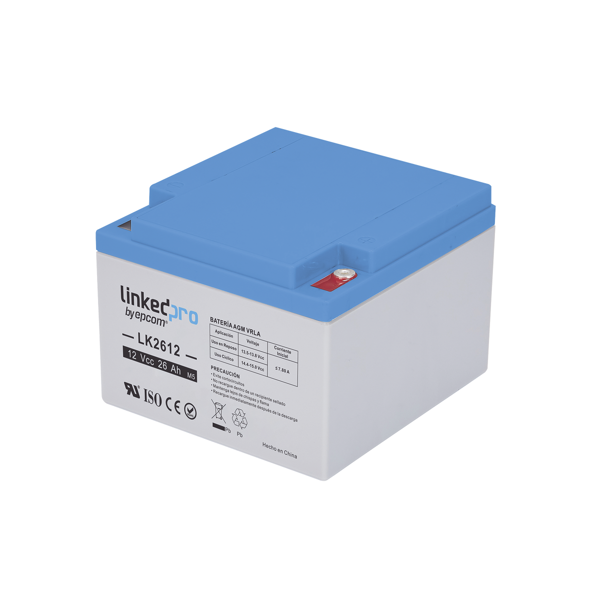 Batería de respaldo 12 V | 26 Ah AGM | Especial para Seguridad Electrónica | UPS | Sistemas de Emergencia | Vida útil 5 años | Terminales M5