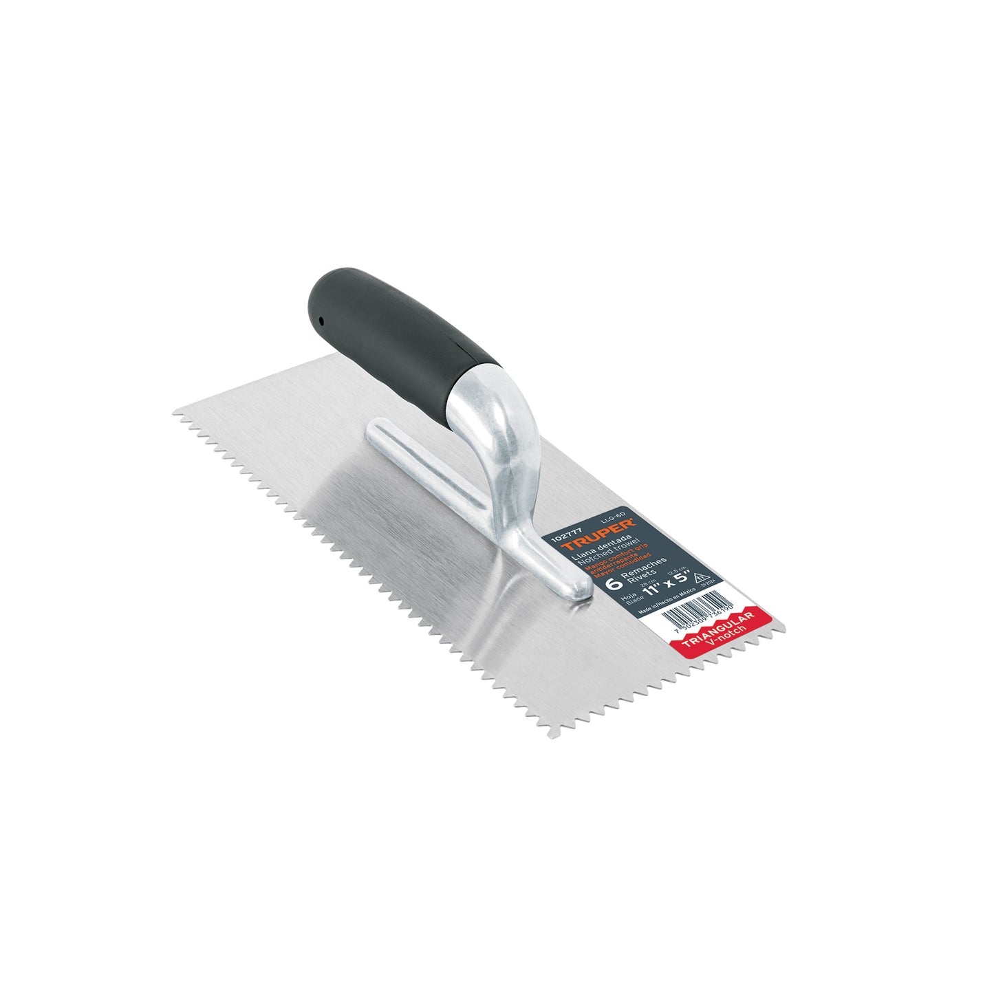 Llana 11' dentado triangular, 6 remaches, mgo comfort grip