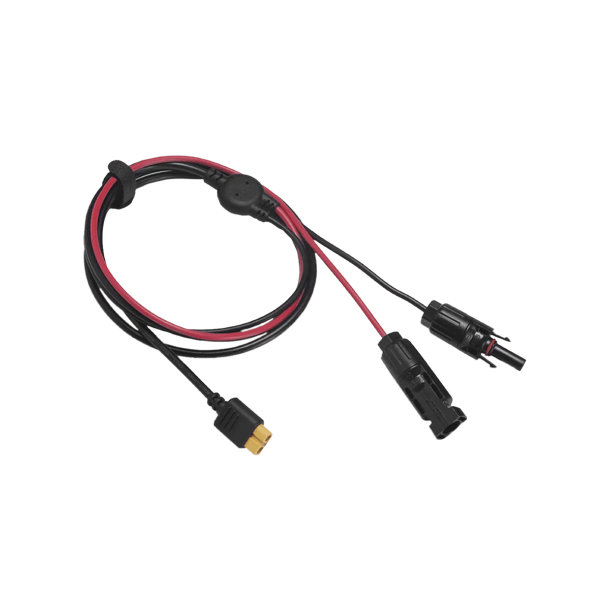 Cable 2.5 m, Negro, Calibre 12 AWG con Terminales MC4 Macho y Hebra para Terminal XT60