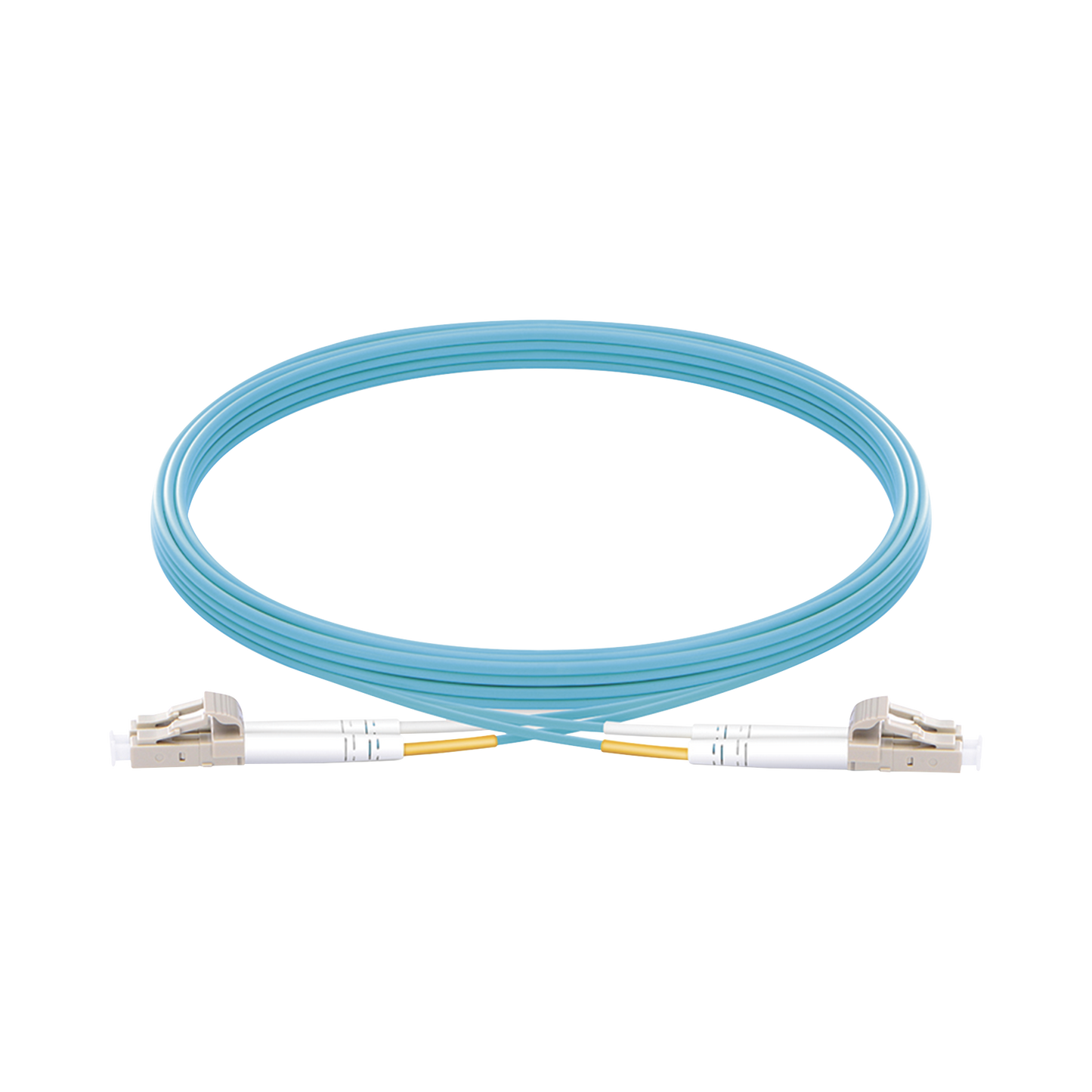 Jumper de Fibra �ptica Multimodo OM3 50/125 LC-LC OFNR (Riser), 2.0 mm, D�plex, Aqua, 5 Metros (16.40 Pies)