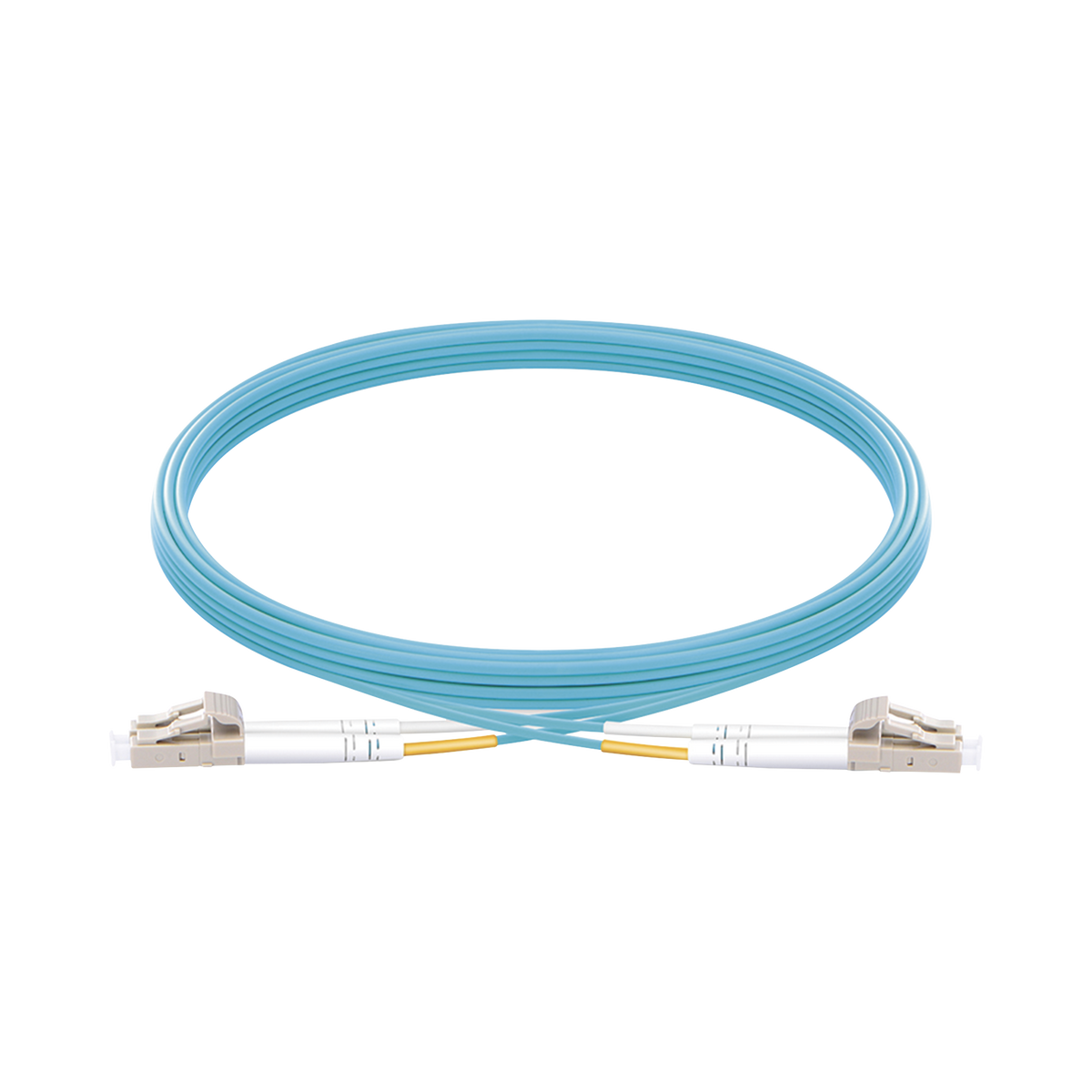 Jumper de Fibra �ptica Multimodo OM3 50/125 LC-LC OFNR (Riser), 2.0 mm, D�plex, Aqua, 5 Metros (16.40 Pies)