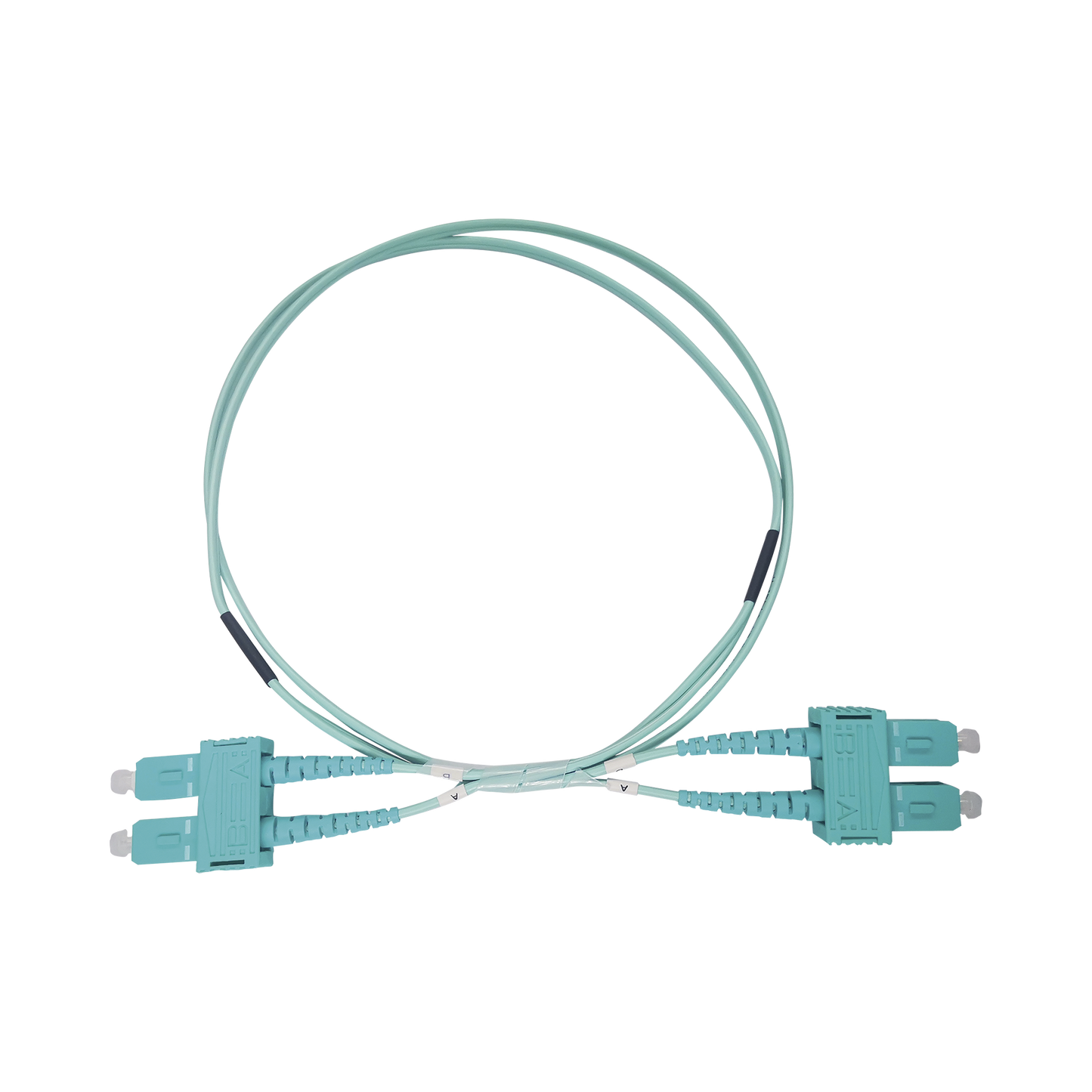 Jumper de Fibra �ptica Multimodo OM3 50/125 SC-SC OFNR (Riser), 2.0 mm, D�plex, Aqua, 3 Metros (9.84 Pies)