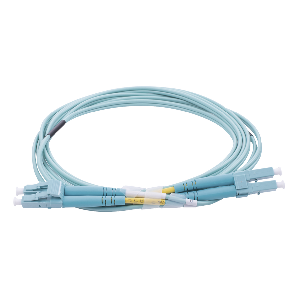 Jumper de Fibra �ptica Multimodo OM4 50/125 LC-LC OFNR (Riser), 2.0 mm, D�plex, Aqua, 2 Metros (6.56 Pies)