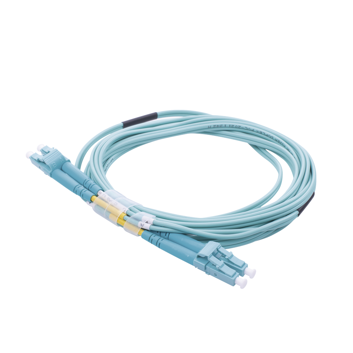 Jumper de Fibra �ptica Multimodo OM4 50/125 LC-LC OFNR (Riser), 2.0 mm, D�plex, Aqua, 3 Metros (9.84 Pies)