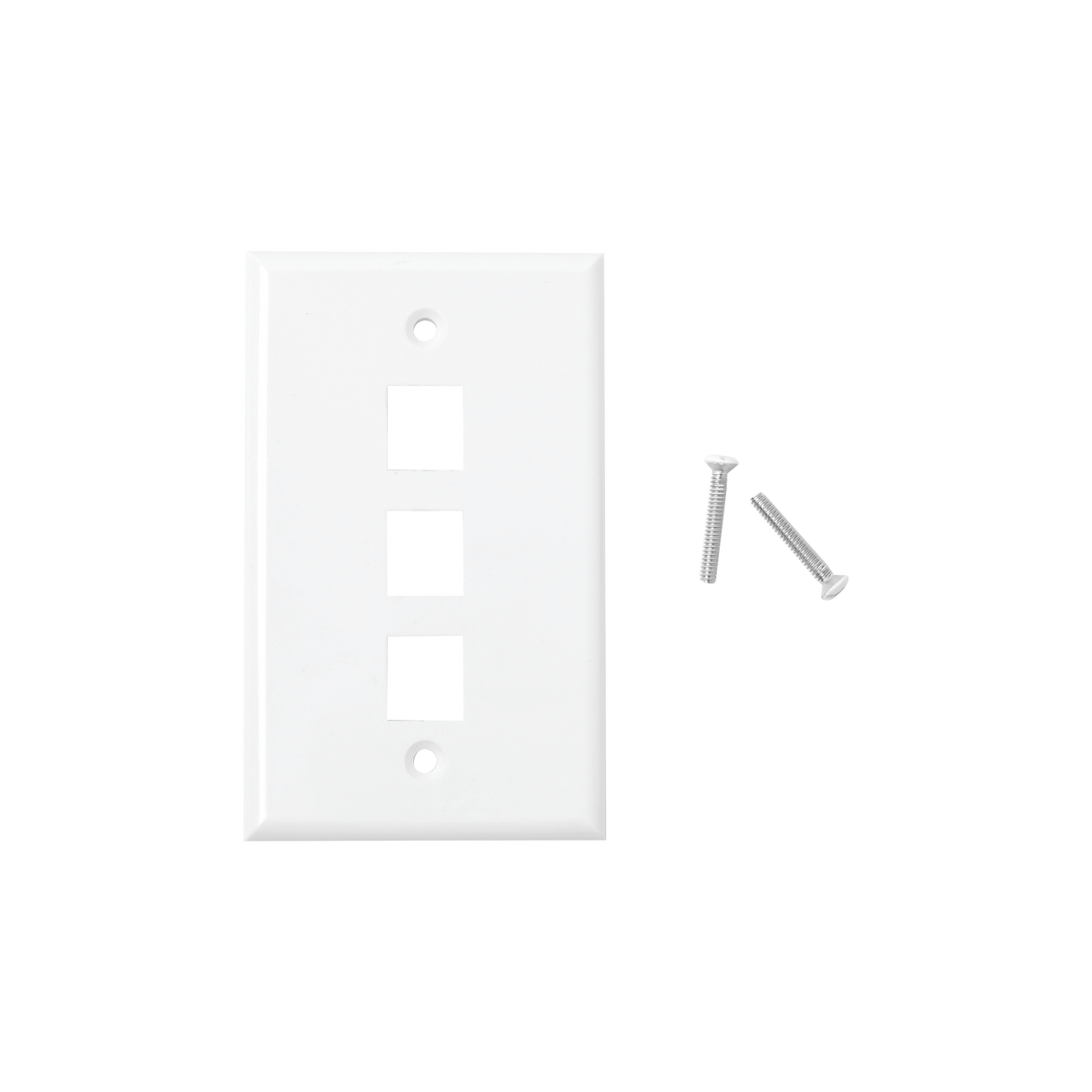 Placa de Pared de 3 Puertos, Keystone, Color Blanco