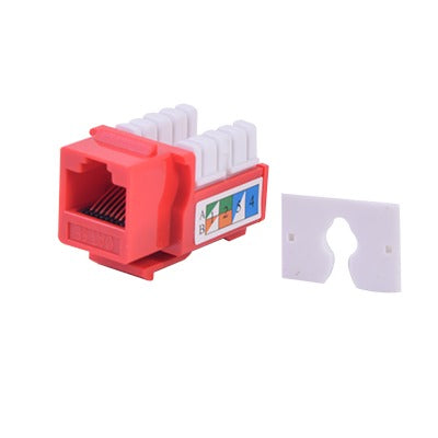 M�dulo Jack Keystone Cat5e con Terminaci�n 110 (Punchdown) para Faceplate - Color Rojo