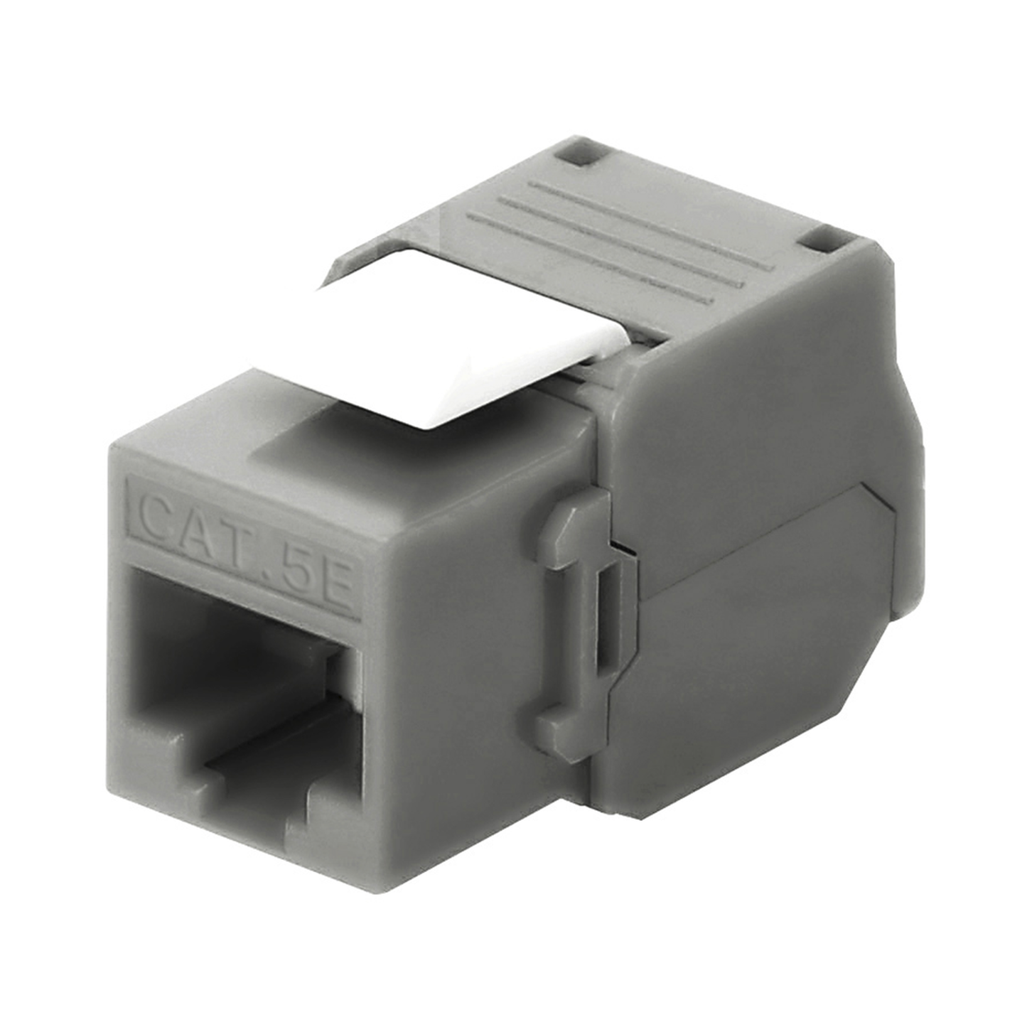 M�dulo Jack Keystone Cat5e (Toolless), con Terminaci�n en �ngulo 180 - Color Gris, Compatible con Faceplate y Patchpanel Linkedpro
