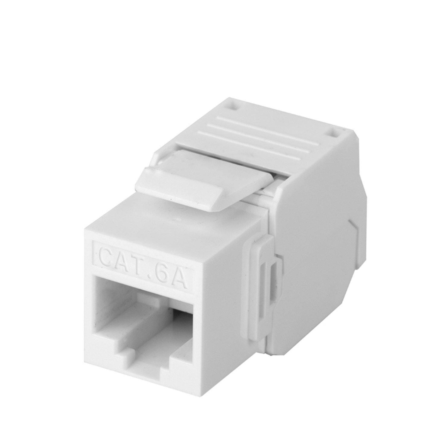 M�dulo Jack Keystone Cat6A (Toolless), con Terminaci�n en �ngulo 180 Grados Color Blanco, Compatible con Faceplate y Patchpanel Linkedpro