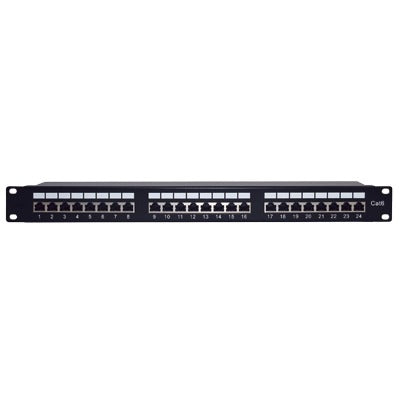 Panel de Parcheo de Impacto (110) Blindado (STP) de 24 Puertos Cat6, 19 Pulgadas