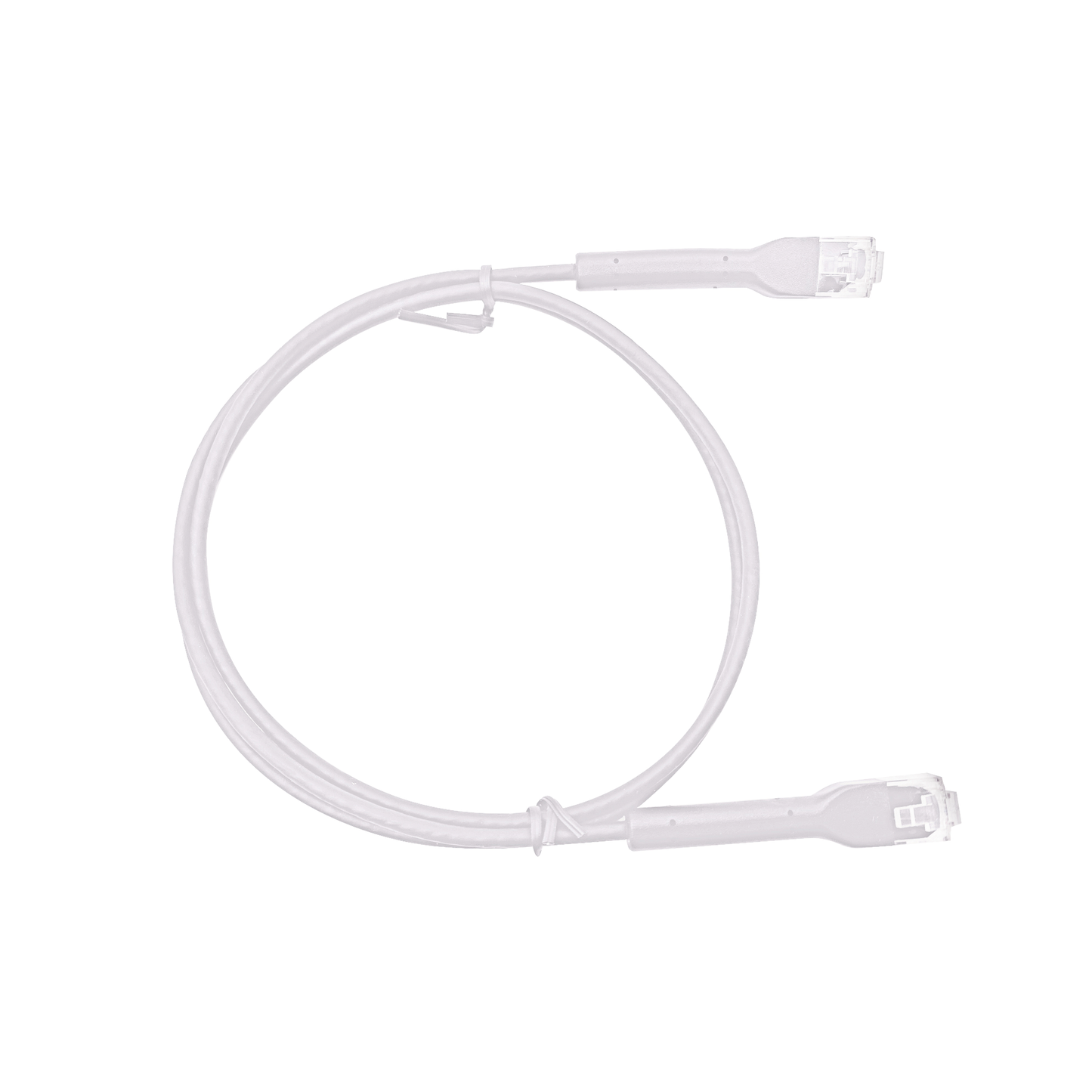 Mini Patch Cord Cat6A Ultra Slim 30 cm (11.81 Pulgadas) Blanco ? Ahorra Espacio sin Organizadores, con Bota Flexible
