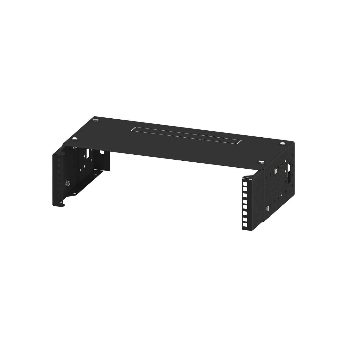 Rack Abierto de montaje en Pared, de 19in, Profundidad Ajustable (8" a 12") de 2.5 Unidades de rack, con Capacidad de Crecimiento.