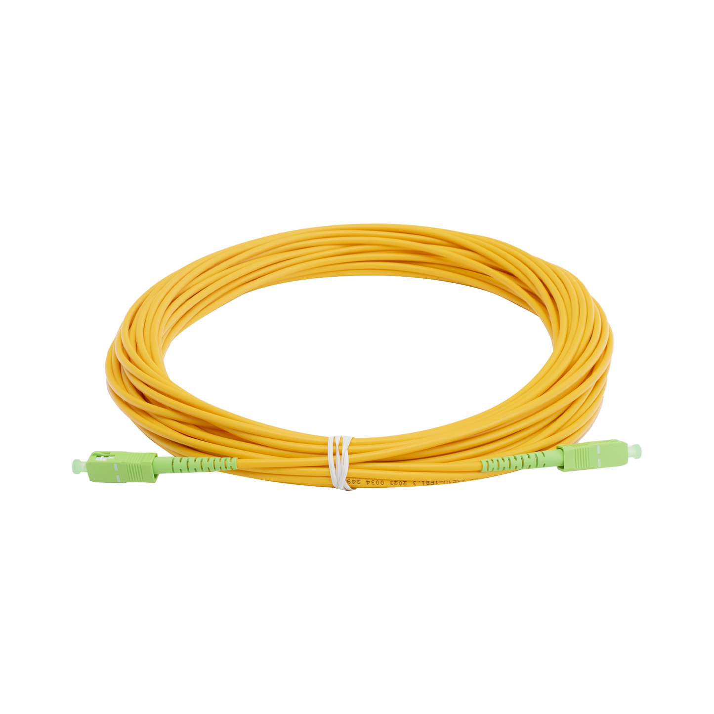 Jumper de Fibra Óptica Monomodo SC/APC - SC/APC Simplex, Color Amarillo, 15 Metros (49.21 Pies)