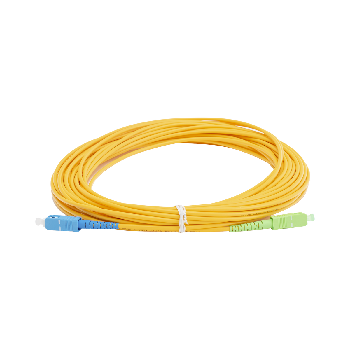 Jumper de Fibra Óptica Monomodo SC/UPC - SC/APC Simplex, Color Amarillo, 15 Metros (49.21 Pies)