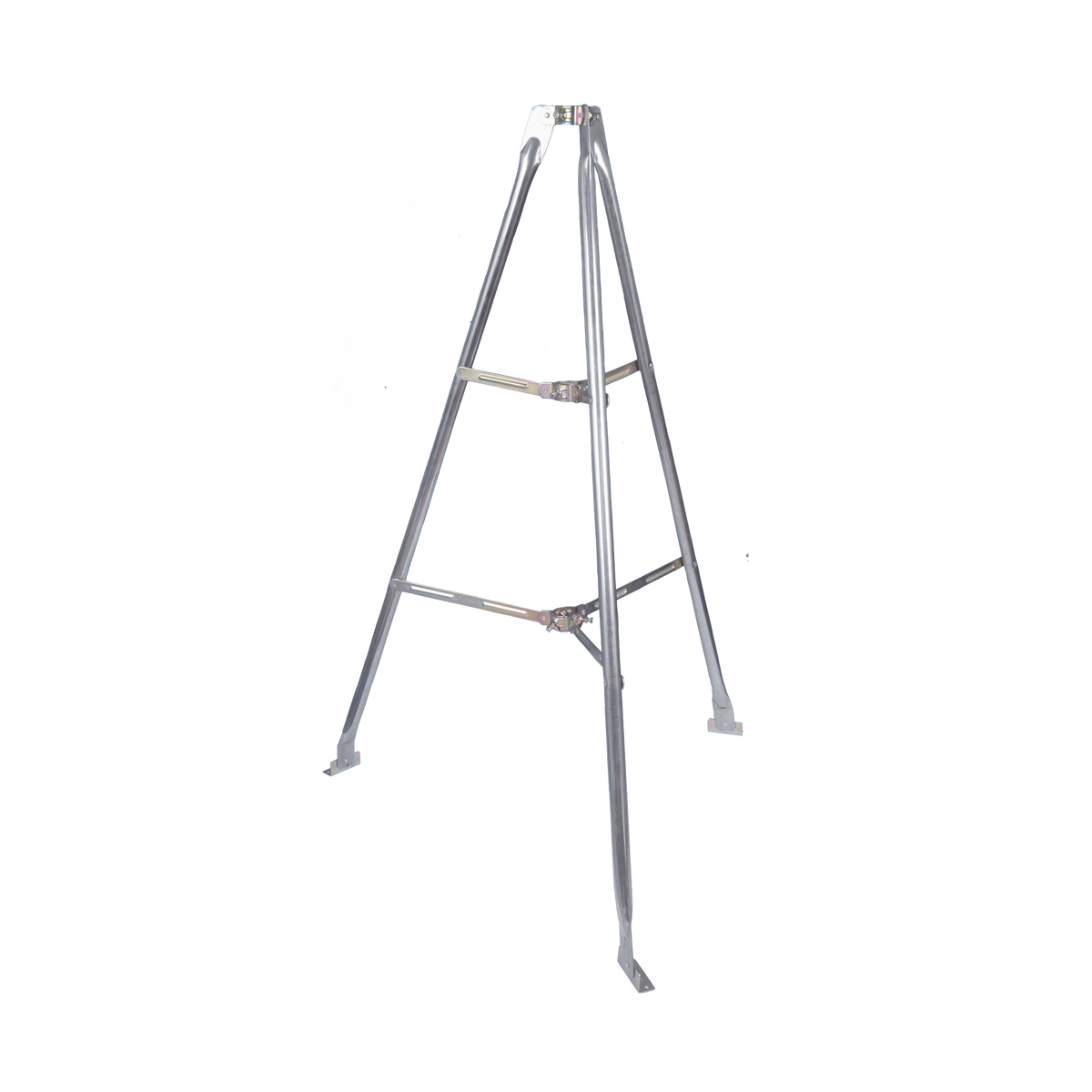 Montaje de tripie para exterior, altura total del tripie 1.52 m. Compatible con mástiles de hasta 3 m de largo 1 1/4 a 2" de diámetro