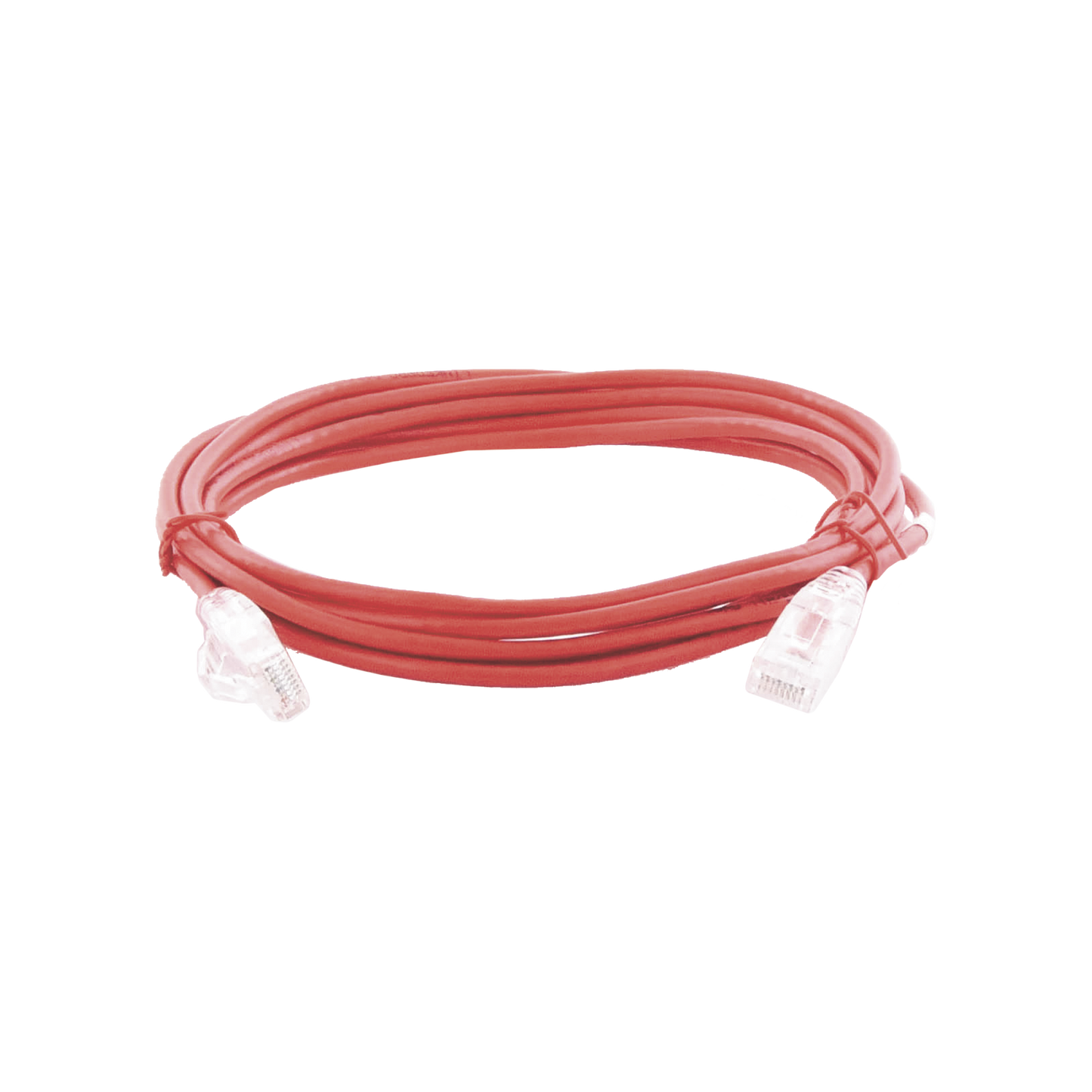 Cable de Parcheo Slim UTP Cat6A - 3 Metros (9.84 Pies) Rojo, Di�metro Reducido (28 AWG)