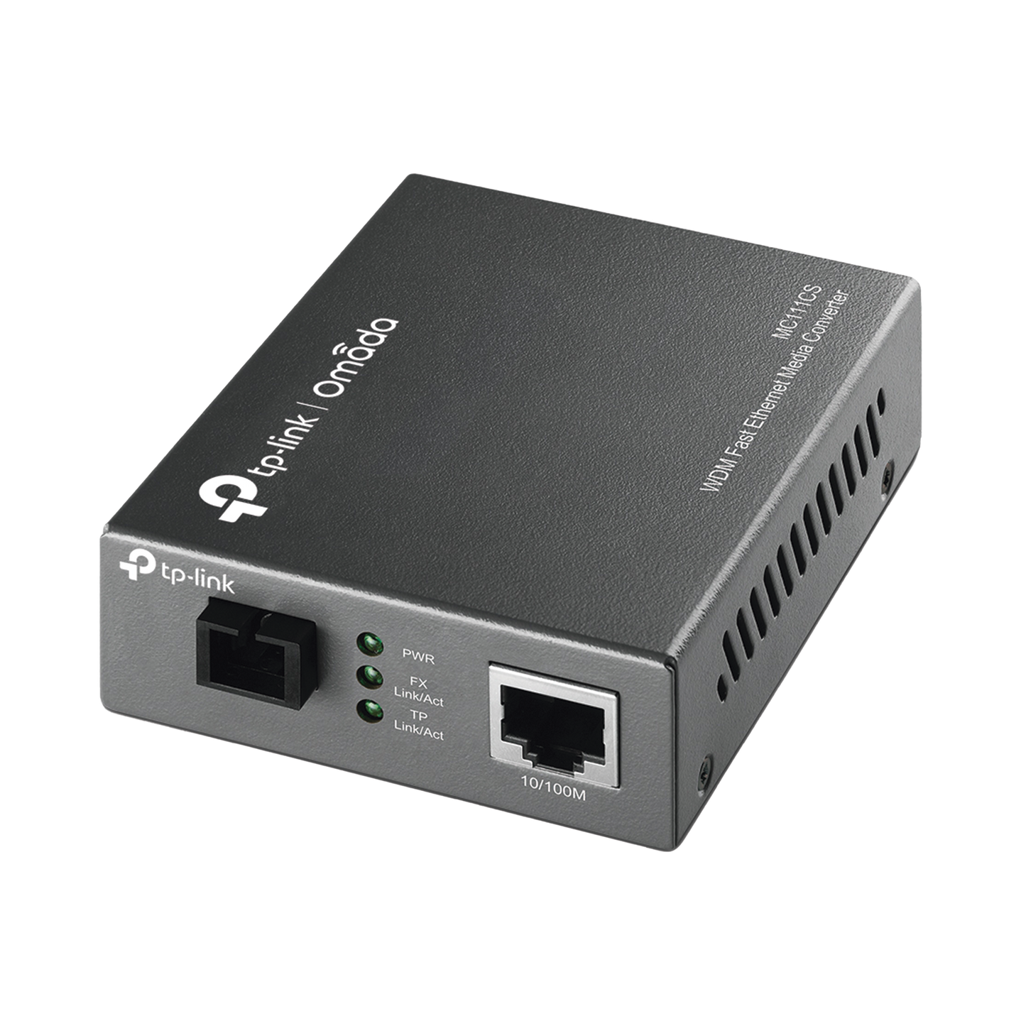 Convertidor Fibra Óptica WDM Monomodo / 1 puerto RJ45 10/100 Mbps / 1 puerto SC/UPC 100 Mbps / Hasta 20 Km / Para su Funcionamiento Requiere el Modelo MC112CS / Plug and Play