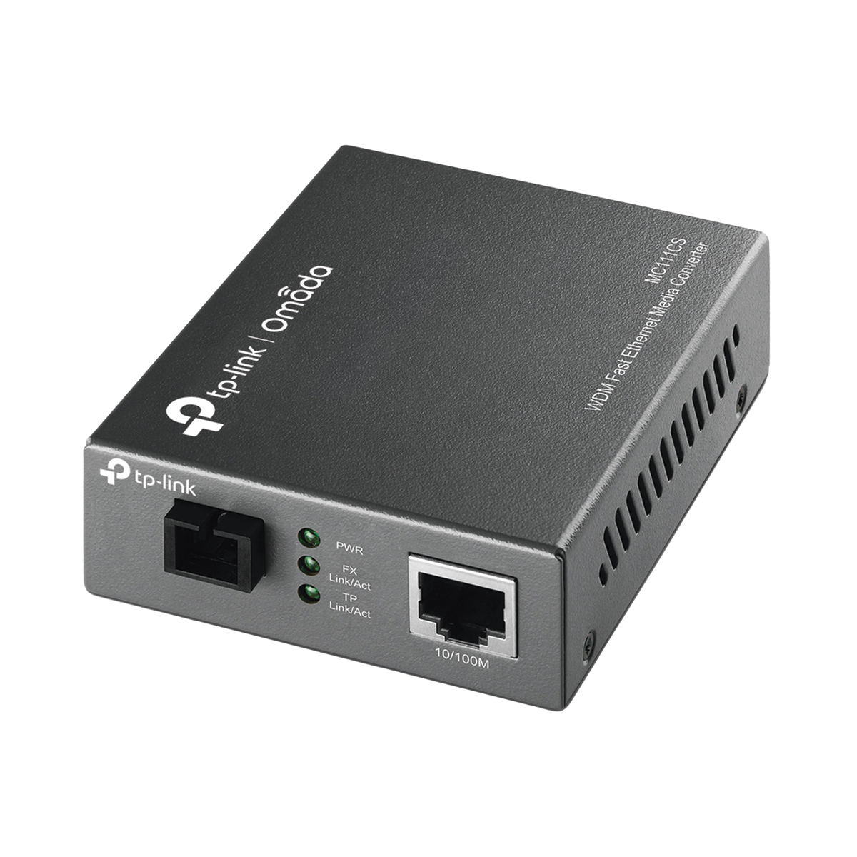 Convertidor Fibra Óptica WDM Monomodo / 1 puerto RJ45 10/100 Mbps / 1 puerto SC/UPC 100 Mbps / Hasta 20 Km / Para su Funcionamiento Requiere el Modelo MC112CS / Plug and Play