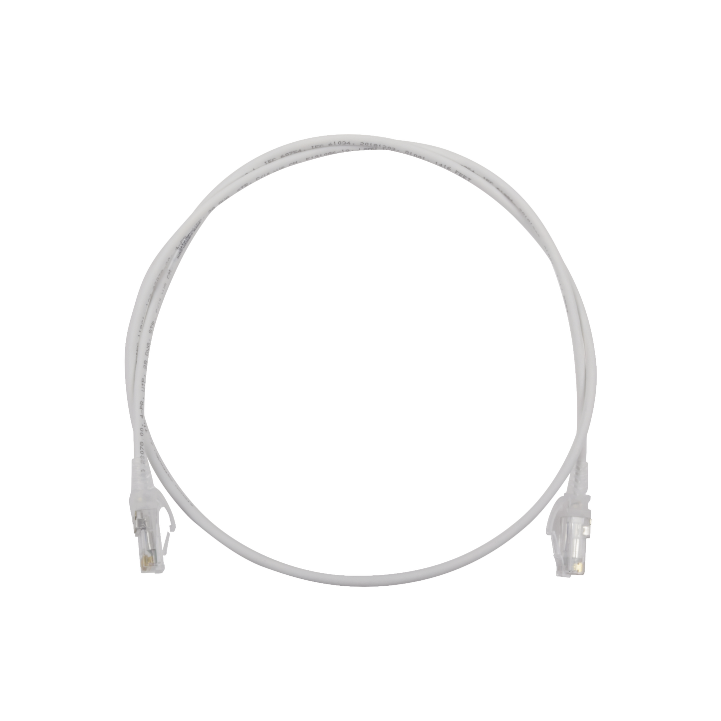 Patch Cord MC6 Modular Cat6 UTP, CM/LS0H, 0.91 Metros (3 Pies), Color Blanco, Di�metro Reducido (28AWG)