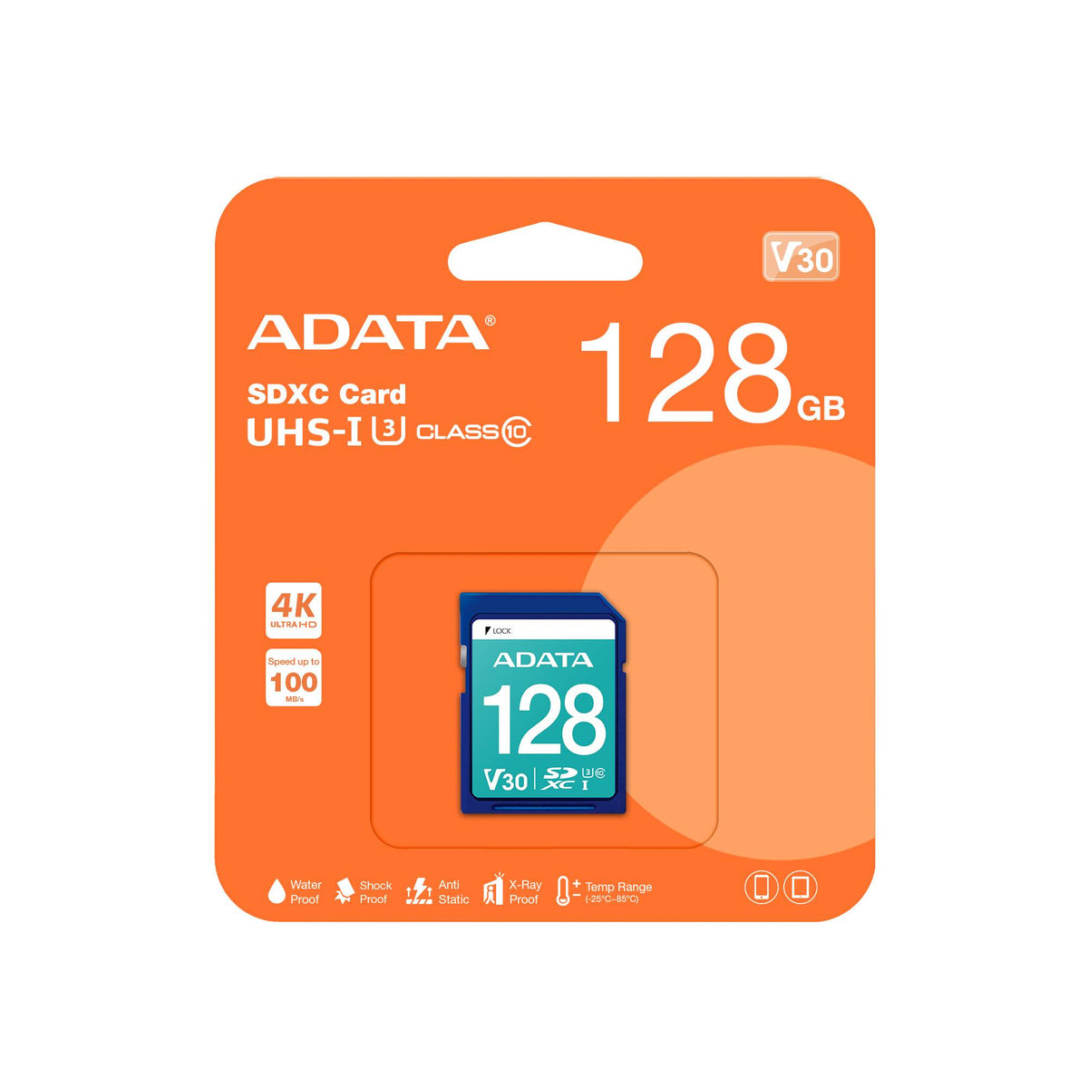 Secure Digital ADATA V30 SDXC UHS-I U3 ADATA ASDX128GUI3V30S-R - Vista 2
