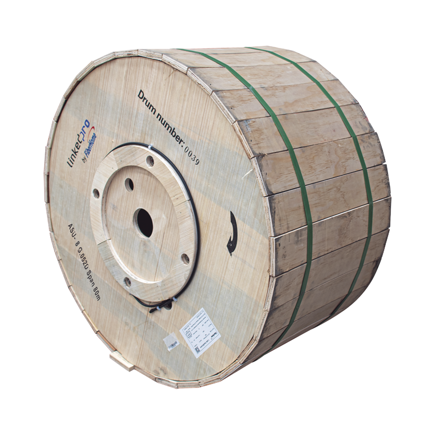 Carrete de 4 Kil�metros de Fibra �ptica A�rea Mini ADSS (ASU) G.652D, Monomodo de 8 Hilos, Exterior, Span 80, Loose Tube