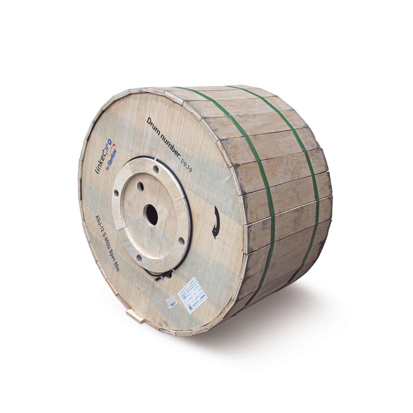 Carrete de 4 km de Fibra �ptica A�rea Mini ADSS (ASU) G.652D, Monomodo de 12 Hilos, Exterior, Span 80, Loose Tube