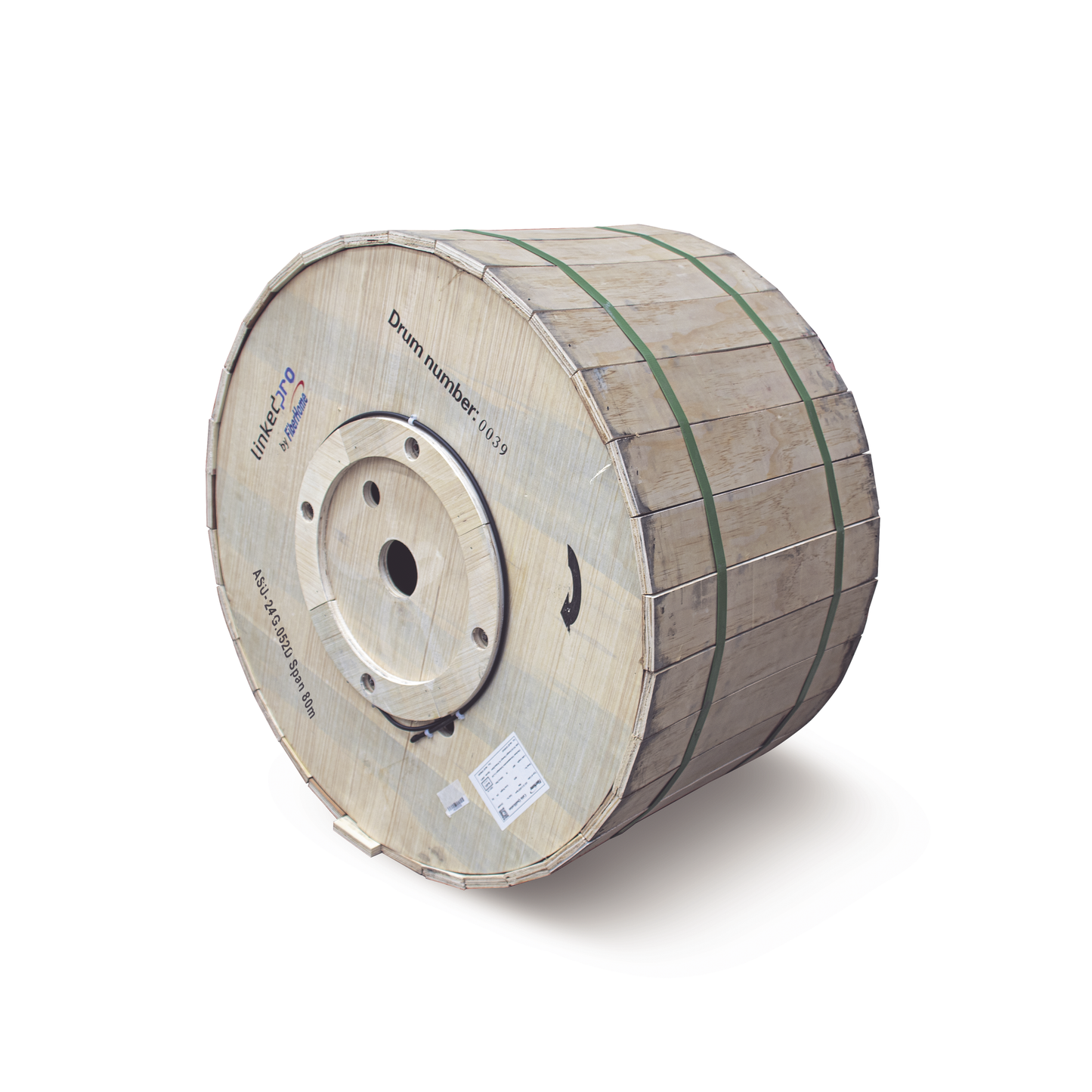 Carrete de 4 km de Fibra �ptica A�rea Mini ADSS (ASU) G.652D, Monomodo de 24 Hilos, Exterior, Span 80, Loose Tube