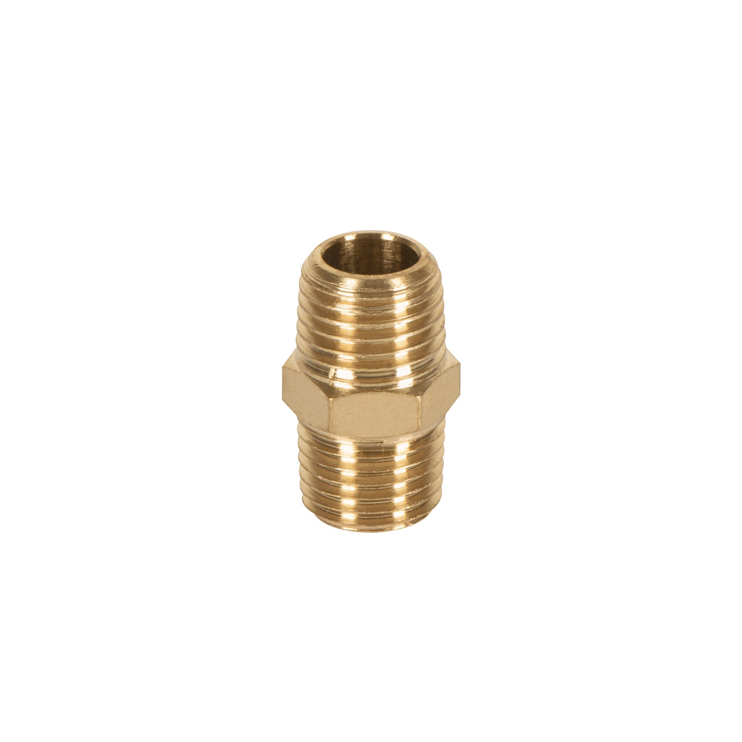 Niple de latón, macho-macho, cuerda 1/4' NPT, TRUPER