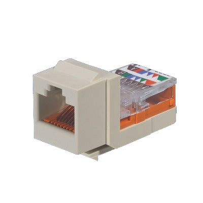 Conector Jack Estilo Leadframe, Tipo Keystone, Categor�a 5e, de 8 Posiciones y 8 Cables, Color Blanco Mate