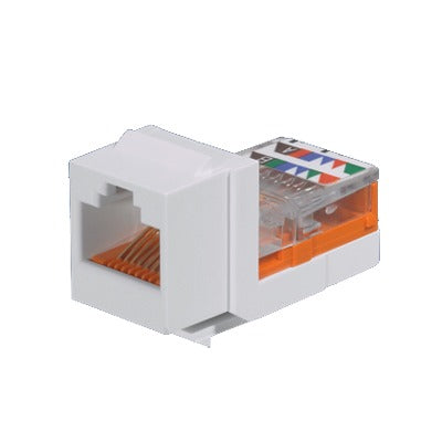 Conector Jack Estilo Leadframe, Tipo Keystone, Categor�a 5e, de 8 Posiciones y 8 Cables, Color Blanco