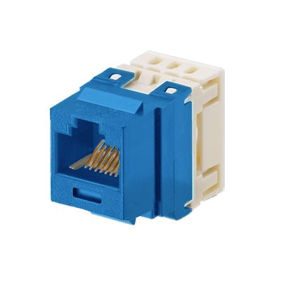 Conector Jack Estilo 110 (de Impacto), Tipo Keystone, Categor�a 5e, de 8 Posiciones y 8 Cables, Color Azul