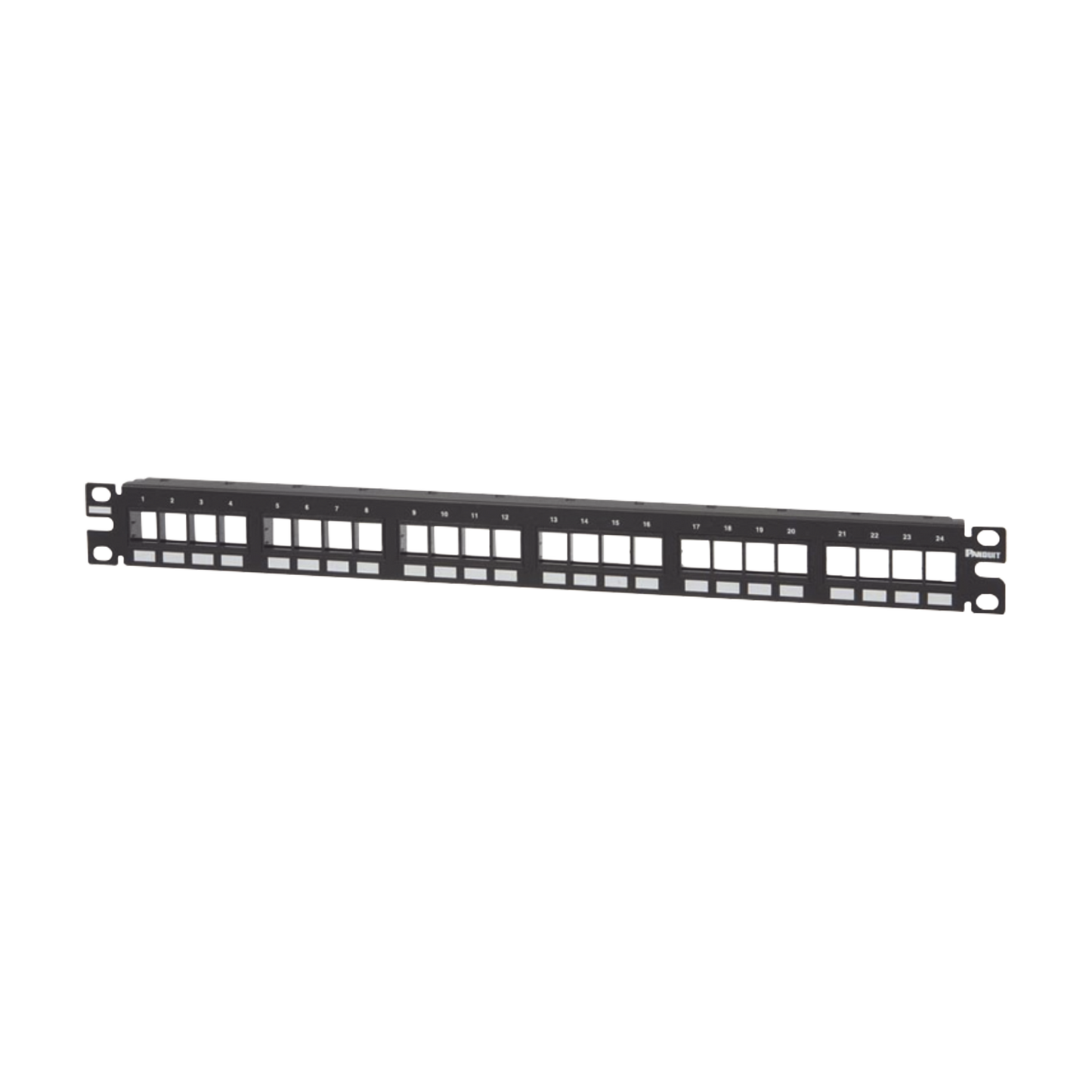 Panel de Parcheo Modular Keystone (Sin Conectores), Numerado y Espacio para Etiquetas, de 24 Puertos, 1UR