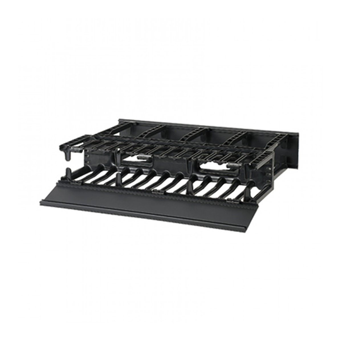 Organizador de Cables Horizontal NetManager de Alta Densidad, Doble (Frontal y Posterior), Para Rack de 19in, 2UR, Color Negro