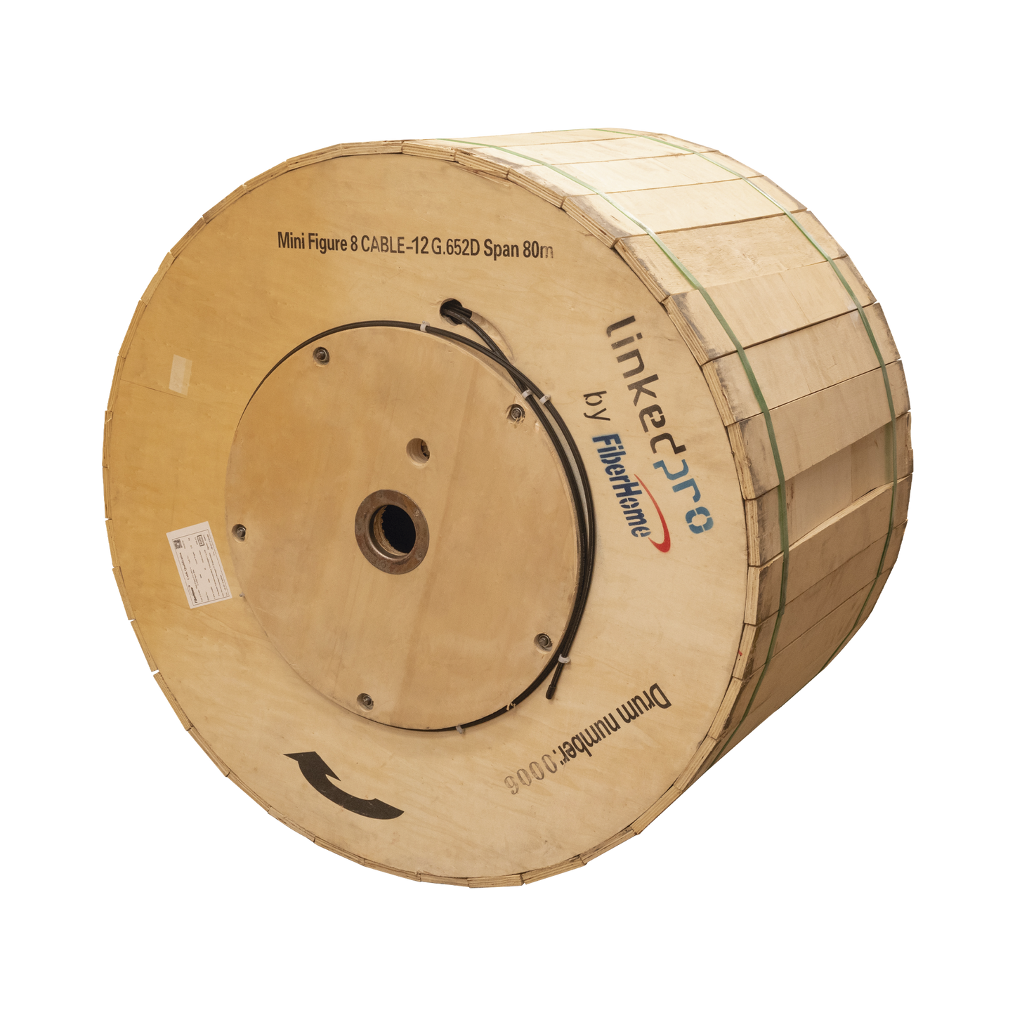 Carrete de 4 Kil�metros de Fibra �ptica A�rea Mini Figura 8, G.652D, Monomodo de 12 Hilos, Exterior, Span 80, Loose Tube