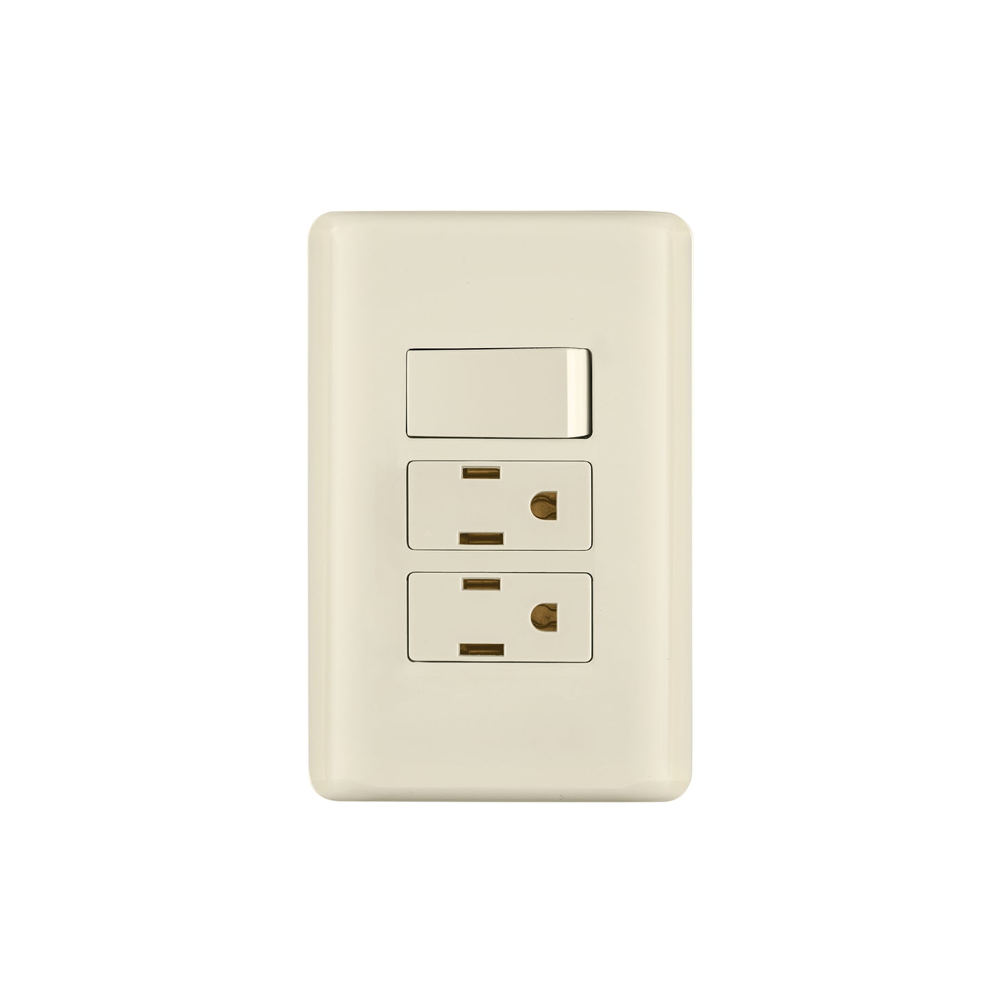 Placa armada interruptor y 2 contactos, marfil, Basic