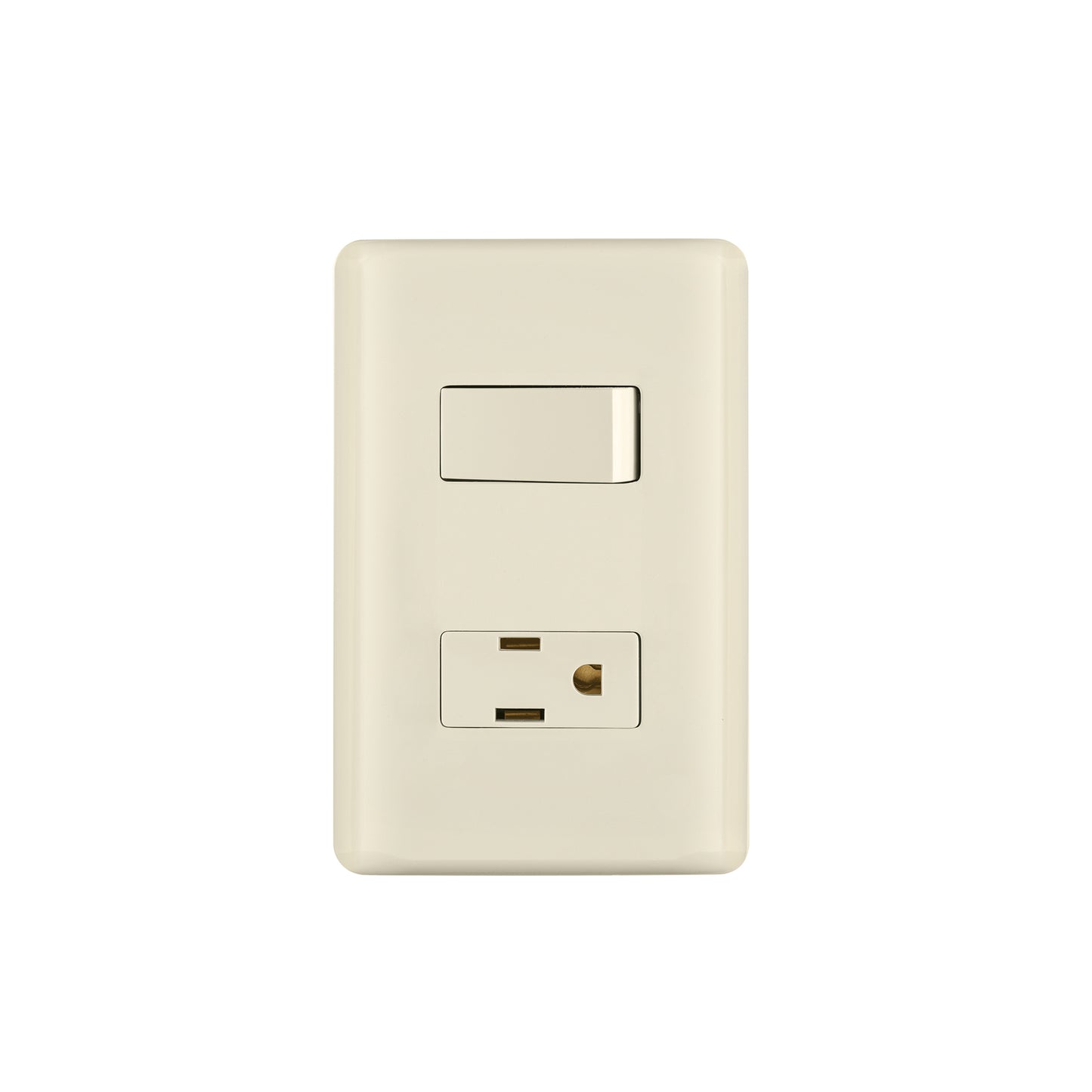 Placa armada interruptor y contacto, marfil, Volteck